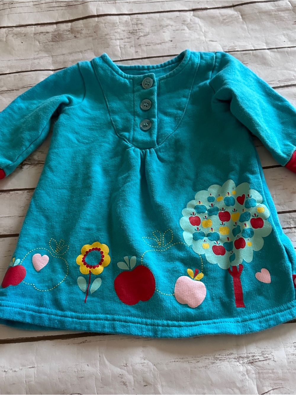 Zutano blue apple sweater dress vguc 6m